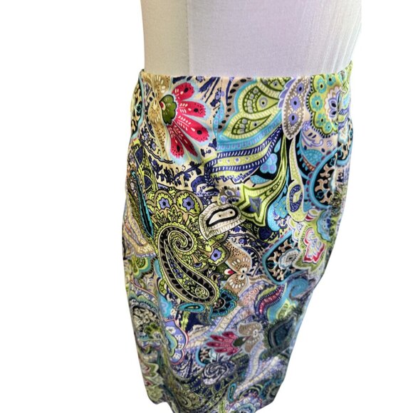 Talbots 16P Colorful Paisley Skirt With Back Zipper & Hook - Picture 9 of 9